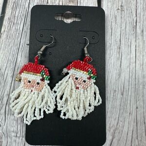 Festive Santa Beaded Earrings